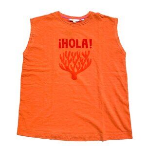 NWT! Boden graphic sleeveless tee shirt “Hola”, cotton, size Medium.
